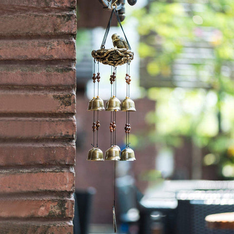 NEW Garden Birds Nest Wind Chime 12 Wind Bells S3120 – Soothing Copper Alloy Chime - with | Sold by Uncle Wiener's Wholesale