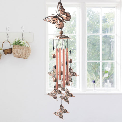 NEW Garden Butterfly Metal Wind Chimes ��� Handcrafted Aluminum Tub" (S3122) - with | Sold by Uncle Wiener's Wholesale