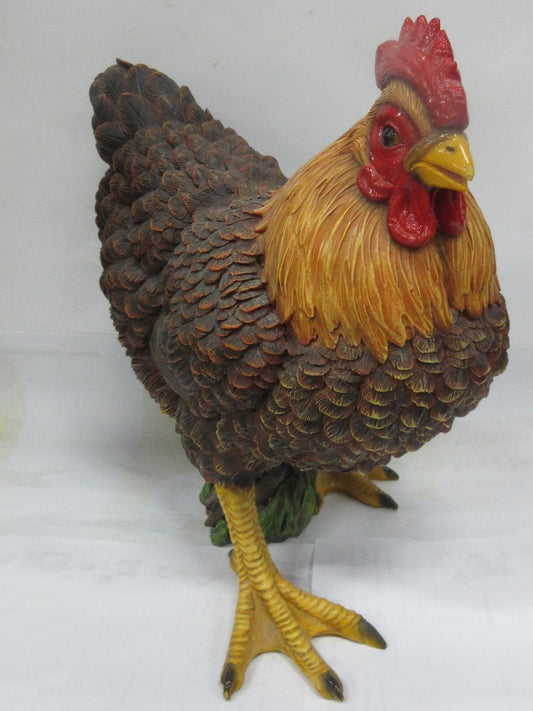 Hand-painted chicken hen statue for garden
Lifelike resin chicken sculpture for patio or porch
Rustic farmhouse garden chicken decoration