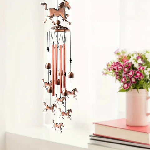 New Garden Horse Metal Wind Chimes S3123 - with | Sold by Uncle Wiener's Wholesale