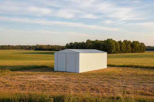 “11x19 FT metal garage shed in cream with sloped roof and double doors”

“Interior view of spacious 11x19 FT steel garage shed”

“Dark gray metal outdoor storage building with wide door access”

“Large vehicle shed for tools, cars, or workshop use”

“Optional spare door kit for metal garden shed G1119DGK”