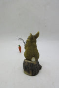 Hand-painted resin carrot fishing bunny garden statue
Whimsical outdoor bunny figurine with carrot pole
Close-up of resin bunny fishing statue for garden décor