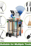 35-slot garden tool organizer rack with rakes and shovels
Heavy-duty garage tool stand with adjustable slots
Compact metal yard tool storage for garages and sheds