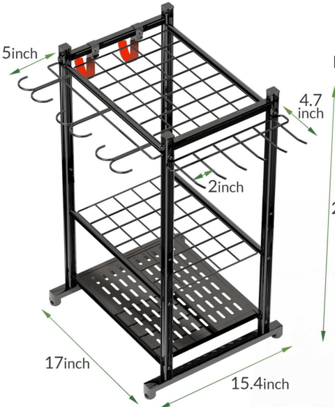 35-slot garden tool organizer rack with rakes and shovels
Heavy-duty garage tool stand with adjustable slots
Compact metal yard tool storage for garages and sheds