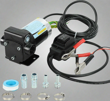 12V Fuel Transfer Pump Kit – Model S1209 with Clamps and Hose
Portable Diesel and Gas Pump – 12V Alligator Clip Power Connection
Gas & Diesel 12V Pump with Forward and Reverse Switch Control