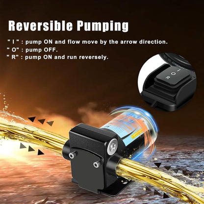 12V Fuel Transfer Pump Kit – Model S1209 with Clamps and Hose
Portable Diesel and Gas Pump – 12V Alligator Clip Power Connection
Gas & Diesel 12V Pump with Forward and Reverse Switch Control