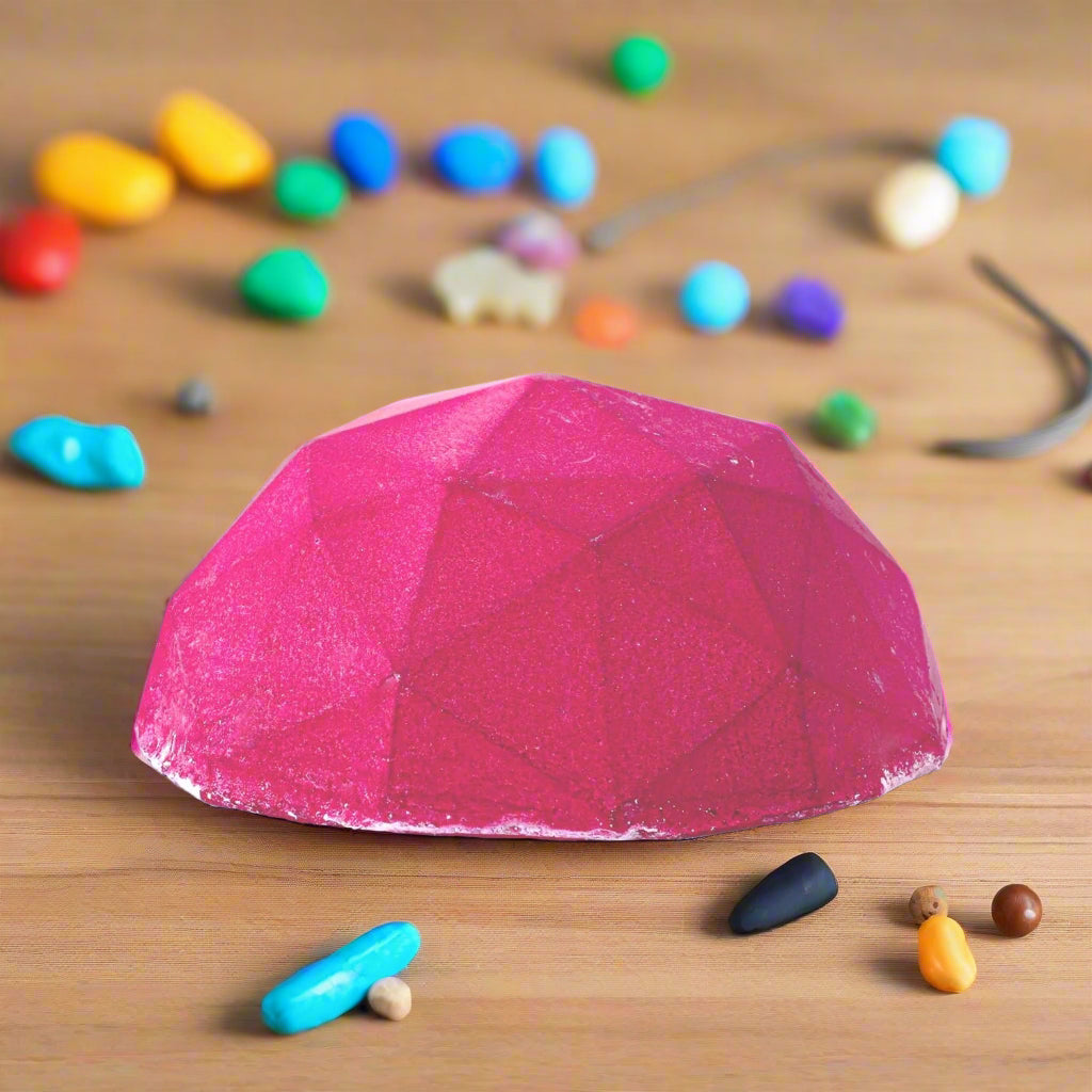 Gemstone Dig Kit for Kids – STEM Activity with Tools, Clay Block, and Bracelet Rope