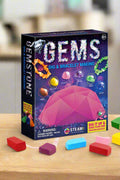 Gemstone Dig Kit for Kids – STEM Activity with Tools, Clay Block, and Bracelet Rope