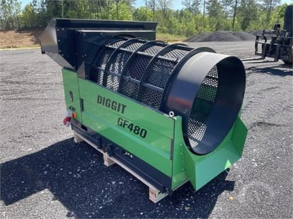 GF480 trommel screener 48-inch drum with soil hopper
Heavy-duty 480V 3-phase rock and compost screener
Forklift portable soil screener with folding legs
Industrial drum screen with mesh and vibration motor
Topsoil and gravel screening machine for landscaping use