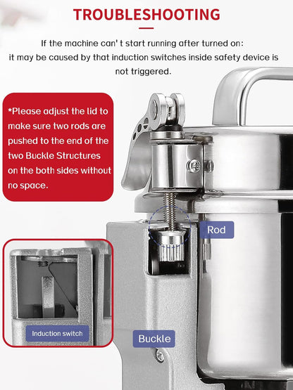 "700g electric stainless steel grain grinder with safety lid"

"High-speed commercial spice mill with overload protection"

"Herb and grain electric grinder for kitchen and lab use"