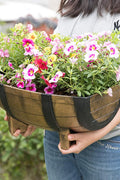 NEW HALF BARREL PLASTIC PLANTER 517201 - with | Sold by Uncle Wiener's Wholesale