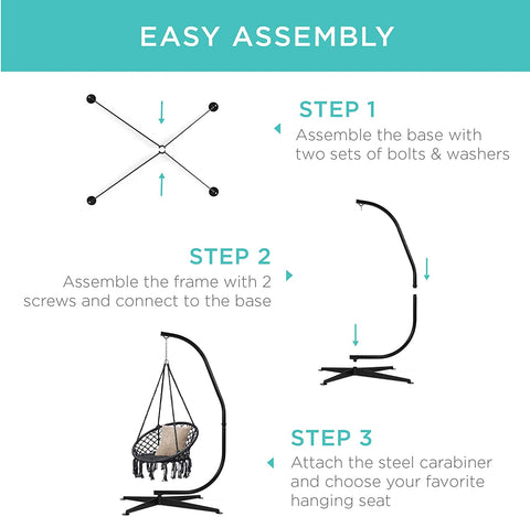 C-style hammock chair stand with swing seat
Heavy-duty steel hammock stand for porch or patio
Indoor and outdoor C hammock chair frame with wide base
Steel swing stand with 4-leg support and 360° rotation