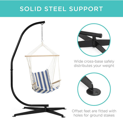 C-style hammock chair stand with swing seat
Heavy-duty steel hammock stand for porch or patio
Indoor and outdoor C hammock chair frame with wide base
Steel swing stand with 4-leg support and 360° rotation