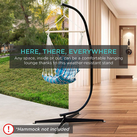 C-style hammock chair stand with swing seat
Heavy-duty steel hammock stand for porch or patio
Indoor and outdoor C hammock chair frame with wide base
Steel swing stand with 4-leg support and 360° rotation