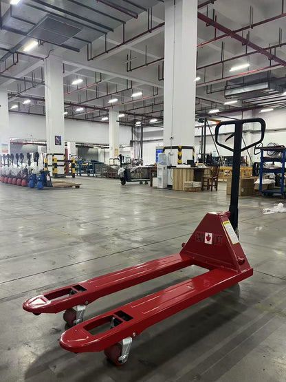 New Hand Pallet Jacks – 4400 to 5500 lbs Capacity | Low Profile, Narrow, Standard & Extra - Long Forks - with 5500 lbs Extra - Long Pallet Jack – 72" x 27" 3" Lowered Height | Sold by Uncle Wiener's Wholesale
