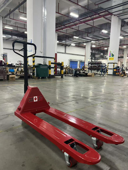 New Hand Pallet Jacks – 4400 to 5500 lbs Capacity | Low Profile, Narrow, Standard & Extra - Long Forks - with 5500 lbs Narrow Pallet Jack – 48" x 21" 3" Lowered Height | Sold by Uncle Wiener's Wholesale