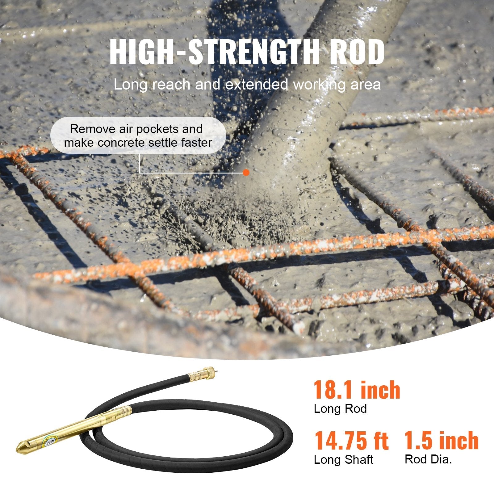 800W handheld concrete vibrator tool with flexible shaft
Electric cement bubble remover for construction use
High-frequency cement compactor for walls and bridges
AC-powered concrete vibrator with ergonomic handle
Portable electric concrete vibration tool with 4.6 ft shaft