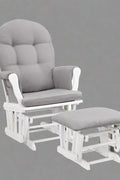 "Hardwood glider rocking chair with smooth motion and matching ottoman – nursery and living room chair set"