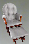 "Hardwood glider rocking chair with smooth motion and matching ottoman – nursery and living room chair set"