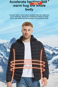 NEW Heated Jacket USB Rechargeable Hooded Coat with 21 Heating Zones Small X - Large - with Small | Sold by Uncle Wiener's Wholesale