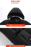 NEW Heated Jacket USB Rechargeable Hooded Coat with 21 Heating Zones Small X - Large - with Small | Sold by Uncle Wiener's Wholesale