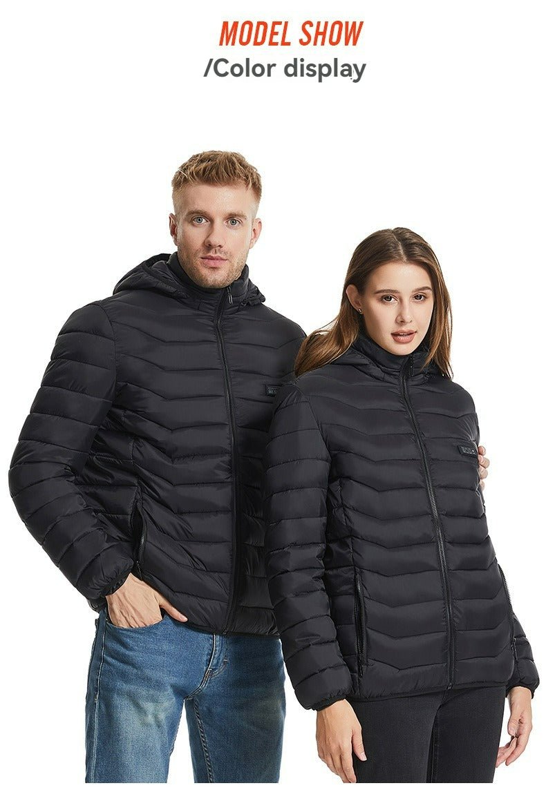 NEW Heated Jacket USB Rechargeable Hooded Coat with 21 Heating Zones Small X - Large - with Small | Sold by Uncle Wiener's Wholesale
