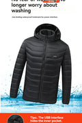 NEW Heated Jacket USB Rechargeable Hooded Coat with 21 Heating Zones Small X - Large - with Small | Sold by Uncle Wiener's Wholesale
