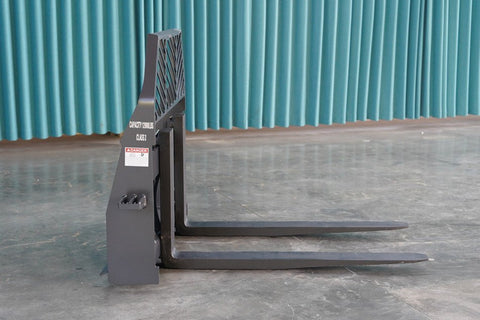 Class 3 skid steer forks and frame attachment rated for 12,000 lb
Heavy-duty 48-inch steel pallet forks with universal frame
Industrial skid steer fork combo for material handling
Rugged Class 3A steel forks on wide frame