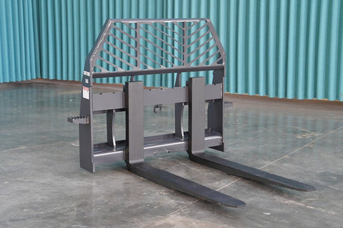 Class 3 skid steer forks and frame attachment rated for 12,000 lb
Heavy-duty 48-inch steel pallet forks with universal frame
Industrial skid steer fork combo for material handling
Rugged Class 3A steel forks on wide frame