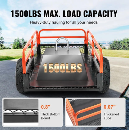 New Heavy - Duty 1500 LB ATV &amp; Garden Tractor Dump Trailer – 15 Cu. Ft Capacity | SKU: ADT015 - with | Sold by Uncle Wiener's Wholesale