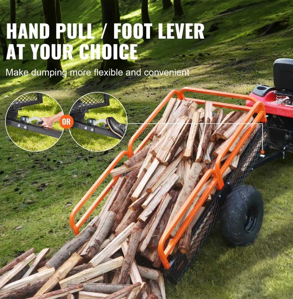 New Heavy - Duty 1500 LB ATV &amp; Garden Tractor Dump Trailer – 15 Cu. Ft Capacity | SKU: ADT015 - with | Sold by Uncle Wiener's Wholesale