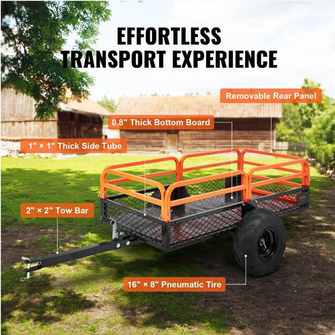 New Heavy - Duty 1500 LB ATV &amp; Garden Tractor Dump Trailer – 15 Cu. Ft Capacity | SKU: ADT015 - with | Sold by Uncle Wiener's Wholesale