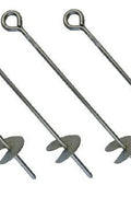 New Heavy Duty 18" Steel Canopy Anchor Stakes with Auger – 4 - Pack – Red Enamel Coated – SKU 1123082 - with 5 Lots (20 units) | Sold by Uncle Wiener's Wholesale