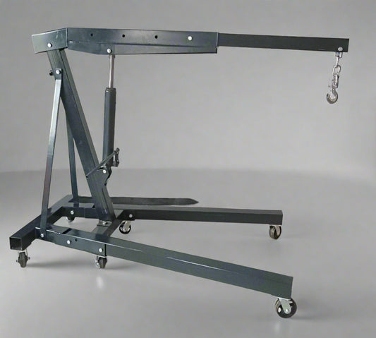 3-ton hydraulic folding engine crane for garage or workshop use

