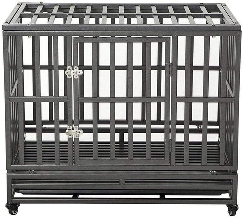 New Heavy Duty 3ft & 4ft Metal Dog Cage Kennel – Locking Wheels & Double Doors - with 3 FT | Sold by Uncle Wiener's Wholesale