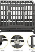 New Heavy Duty 3ft & 4ft Metal Dog Cage Kennel – Locking Wheels & Double Doors - with 4 FT | Sold by Uncle Wiener's Wholesale