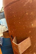 “7.5 ft tall steel garbage incinerator with vent stack”

“Industrial burn drum with hinged loading door”

“outdoor incinerator barrel for yard waste and brush”

“heavy-duty steel burn barrel for farm or construction”

“pre-weathered rust-patina waste disposal drum”

