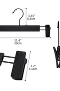 10-pack heavy-duty black clip hangers for pants and skirts
Non-slip vinyl clip steel hangers with swivel hooks
Durable trouser hangers space-saving design black color