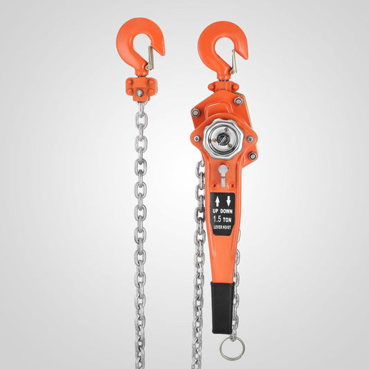 Heavy-duty come along chain ratchet hoist with orange hooks
Manual lifting chain hoist – 1.5-ton, 3-ton, 6-ton capacity
Steel chain ratchet hoist for industrial use
Workshop ratchet hoist with safety swivel hooks
Manual come along hoist with hardened steel chain