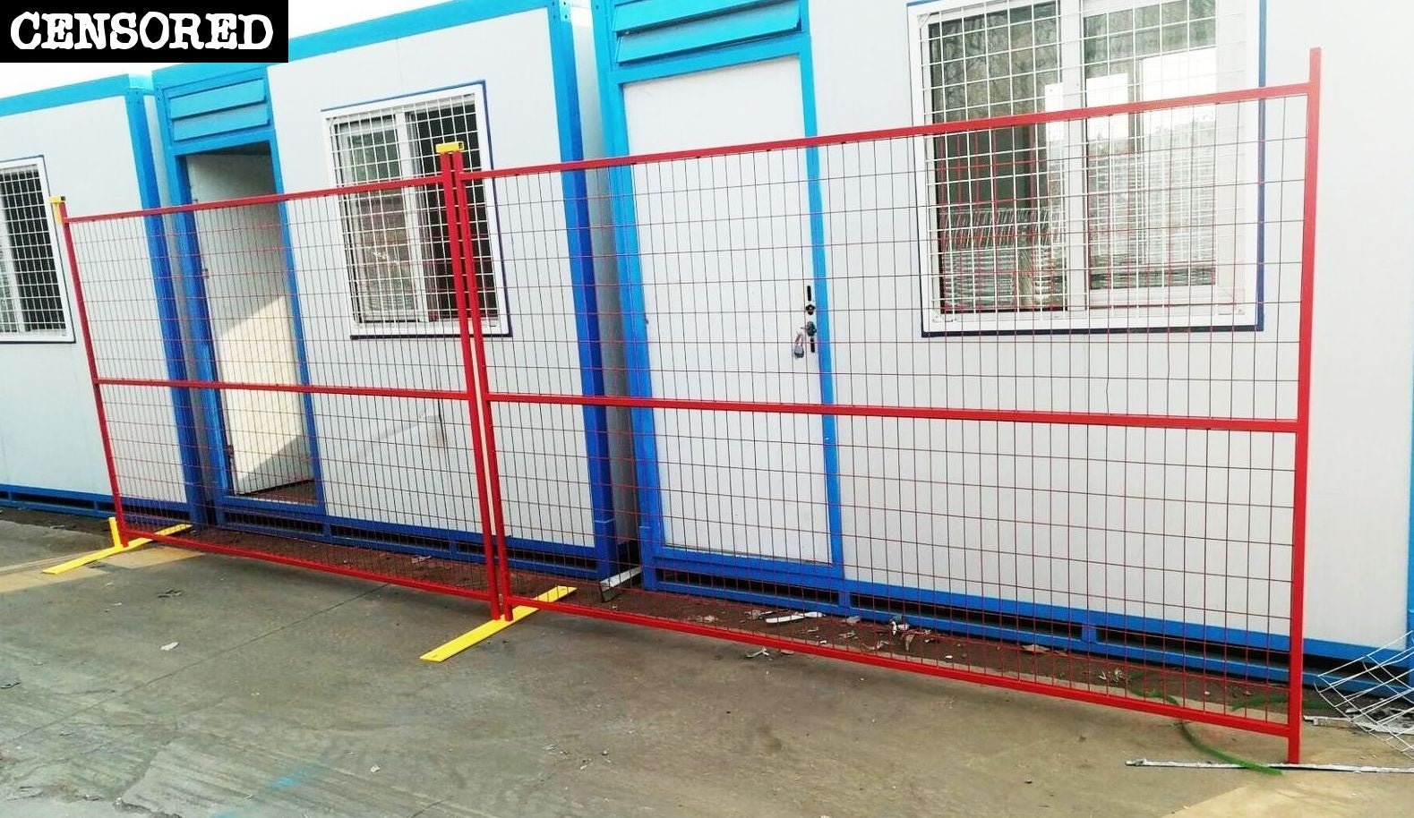 New Heavy - Duty Construction Fence Panel | Galvanized & Powder Coated for Long - Lasting Use - with 6FT x 9.5FT Construction Panel includes 1 Base & Clip | Sold by Uncle Wiener's Wholesale