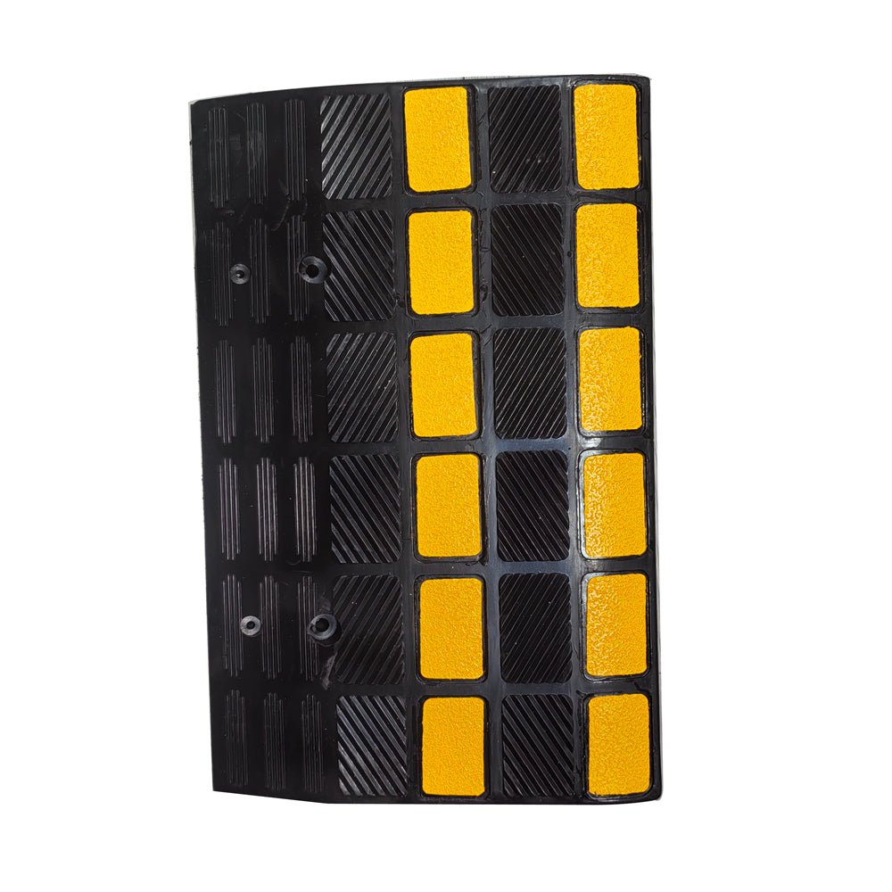 New Heavy - Duty Curb Ramp – Yellow & Black Rubber Threshold Ramp 603515 - with | Sold by Uncle Wiener's Wholesale