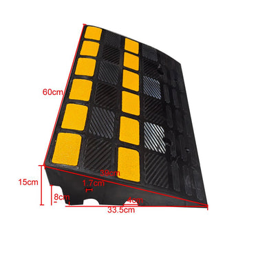 New Heavy - Duty Curb Ramp – Yellow & Black Rubber Threshold Ramp 603515 - with | Sold by Uncle Wiener's Wholesale