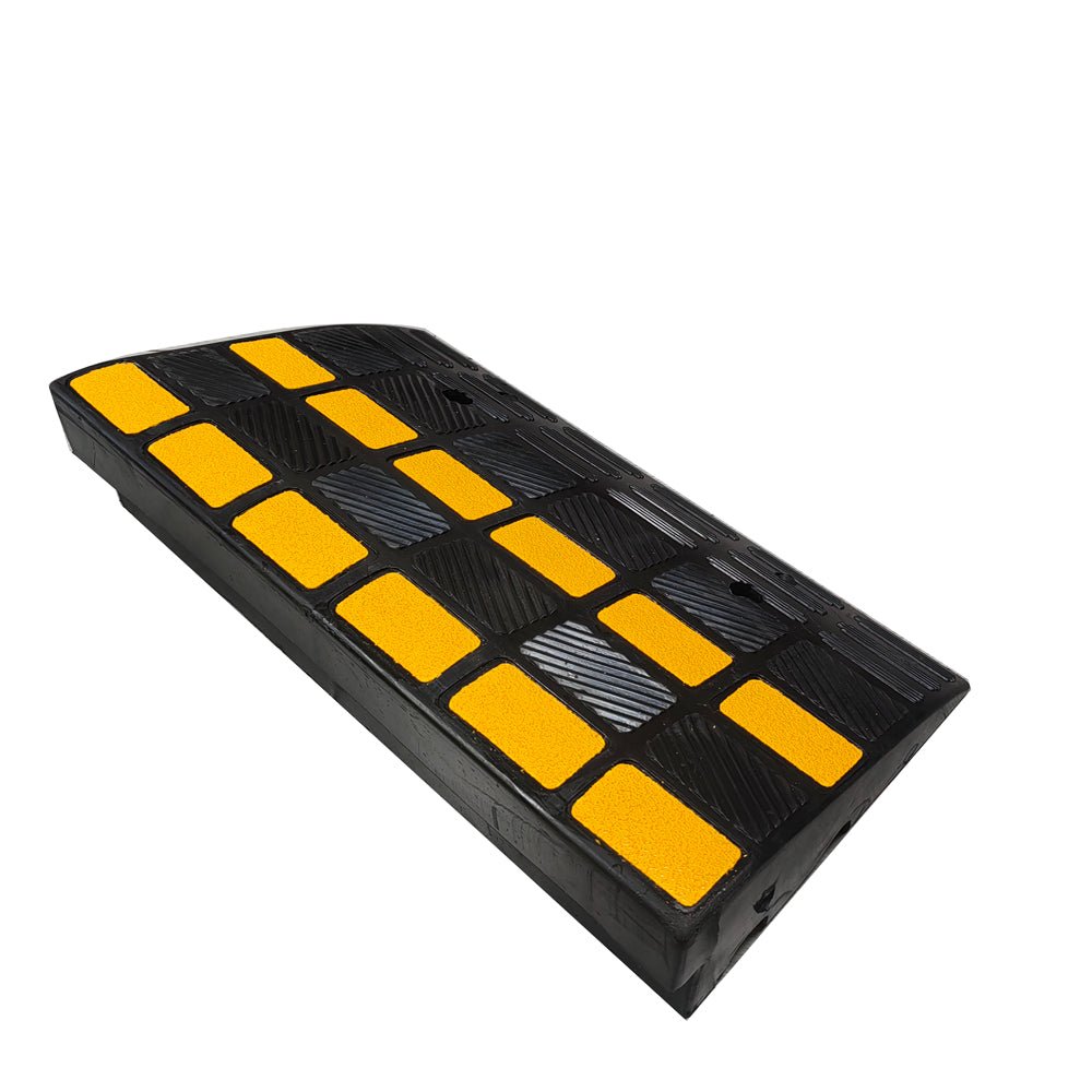 New Heavy - Duty Curb Ramp – Yellow & Black Rubber Threshold Ramp 603515 - with | Sold by Uncle Wiener's Wholesale