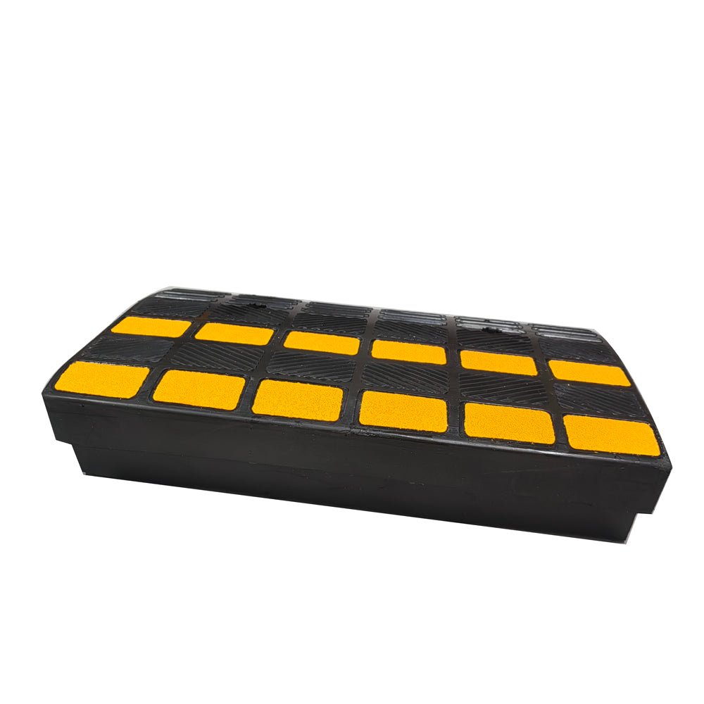 New Heavy - Duty Curb Ramp – Yellow & Black Rubber Threshold Ramp 603515 - with | Sold by Uncle Wiener's Wholesale