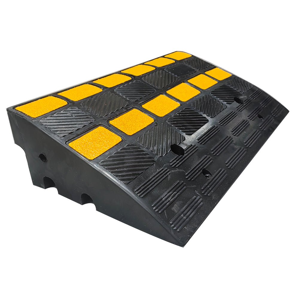 New Heavy - Duty Curb Ramp – Yellow & Black Rubber Threshold Ramp 603515 - with | Sold by Uncle Wiener's Wholesale
