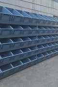 SR81050 heavy-duty steel storage rack with slanted shelves
Industrial warehouse rack system with 4 bays
Slanted shelving system for commercial equipment storage
Close-up view of steel rack frame and shelf detail
High capacity industrial racking with powder-coated finish