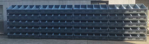 SR81050 heavy-duty steel storage rack with slanted shelves
Industrial warehouse rack system with 4 bays
Slanted shelving system for commercial equipment storage
Close-up view of steel rack frame and shelf detail
High capacity industrial racking with powder-coated finish