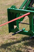 John Deere Quick Attach Bale Spear with 49-inch spear
Heavy-duty green hay fork with stabilizer spears
Tractor bale spear TH51240 for John Deere hook & pin systems
