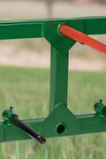 John Deere Quick Attach Bale Spear with 49-inch spear
Heavy-duty green hay fork with stabilizer spears
Tractor bale spear TH51240 for John Deere hook & pin systems