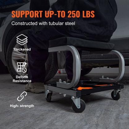 New Heavy - Duty Mechanic Rolling Padded Shop Seat – Model 628522 | Garage Stool with Tool Tray - with | Sold by Uncle Wiener's Wholesale